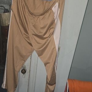 adidas Tan Joggers with White Accents